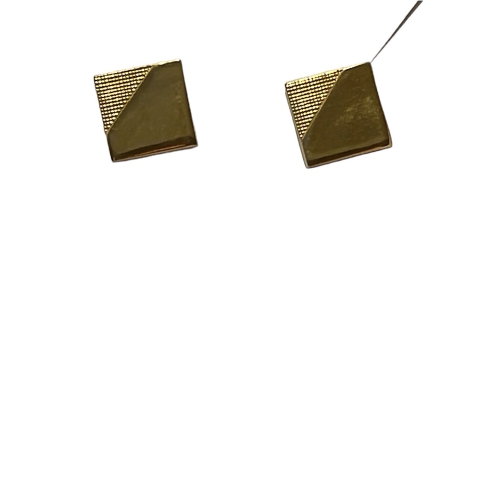 Monet Gold Tone Square Cut Post Earrings